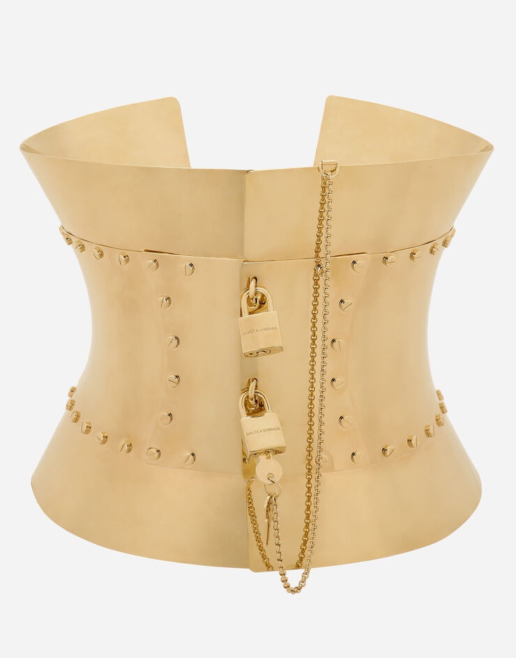 Rigid wide corset belt with padlocks - 1