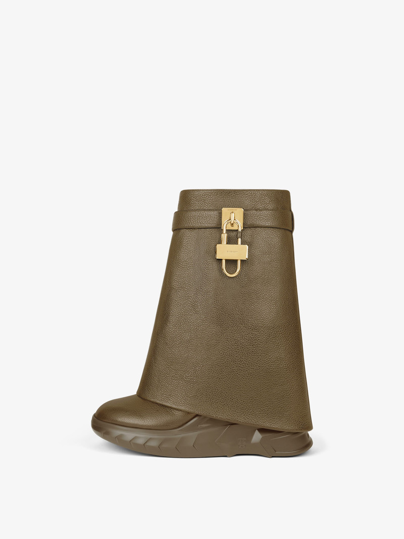 Givenchy SHARK LOCK BIKER ANKLE BOOTS IN GRAINED LEATHER outlook