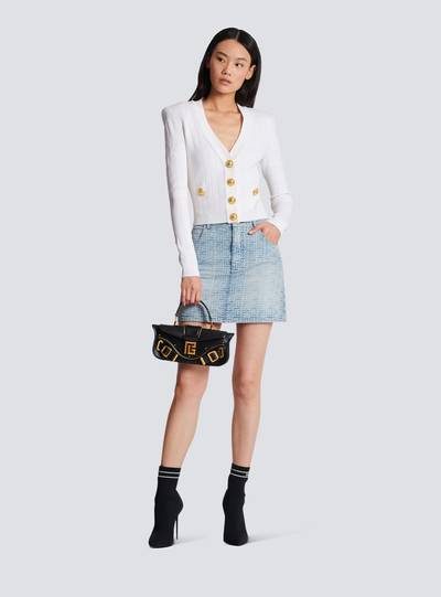 Balmain Buttoned cropped knitted cardigan outlook