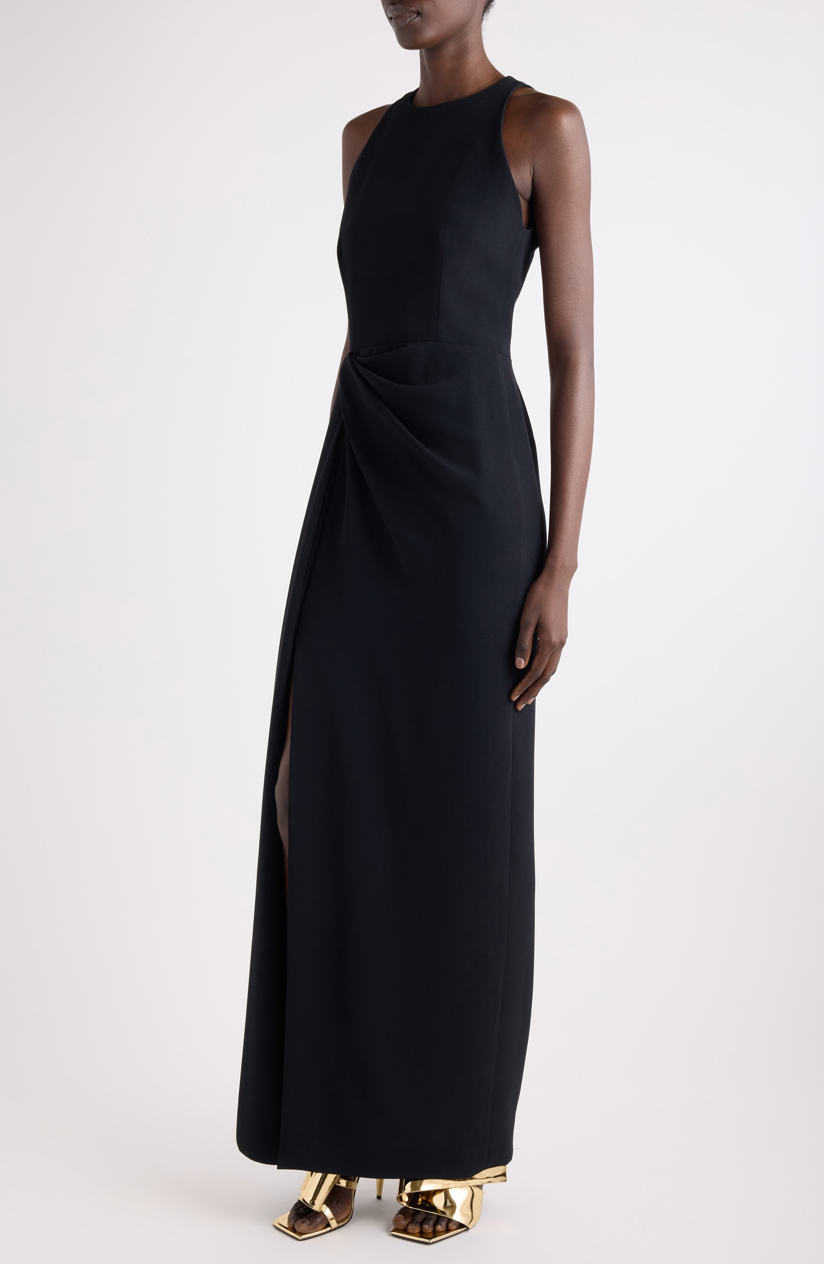 Givenchy Drape Front Sleeveless Stretch Crepe Gown in Black at Nordstrom - 5