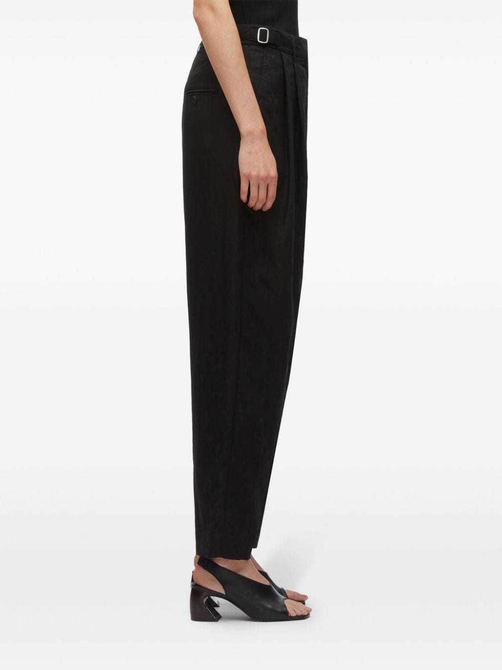 double-pleat tapered trousers - 4