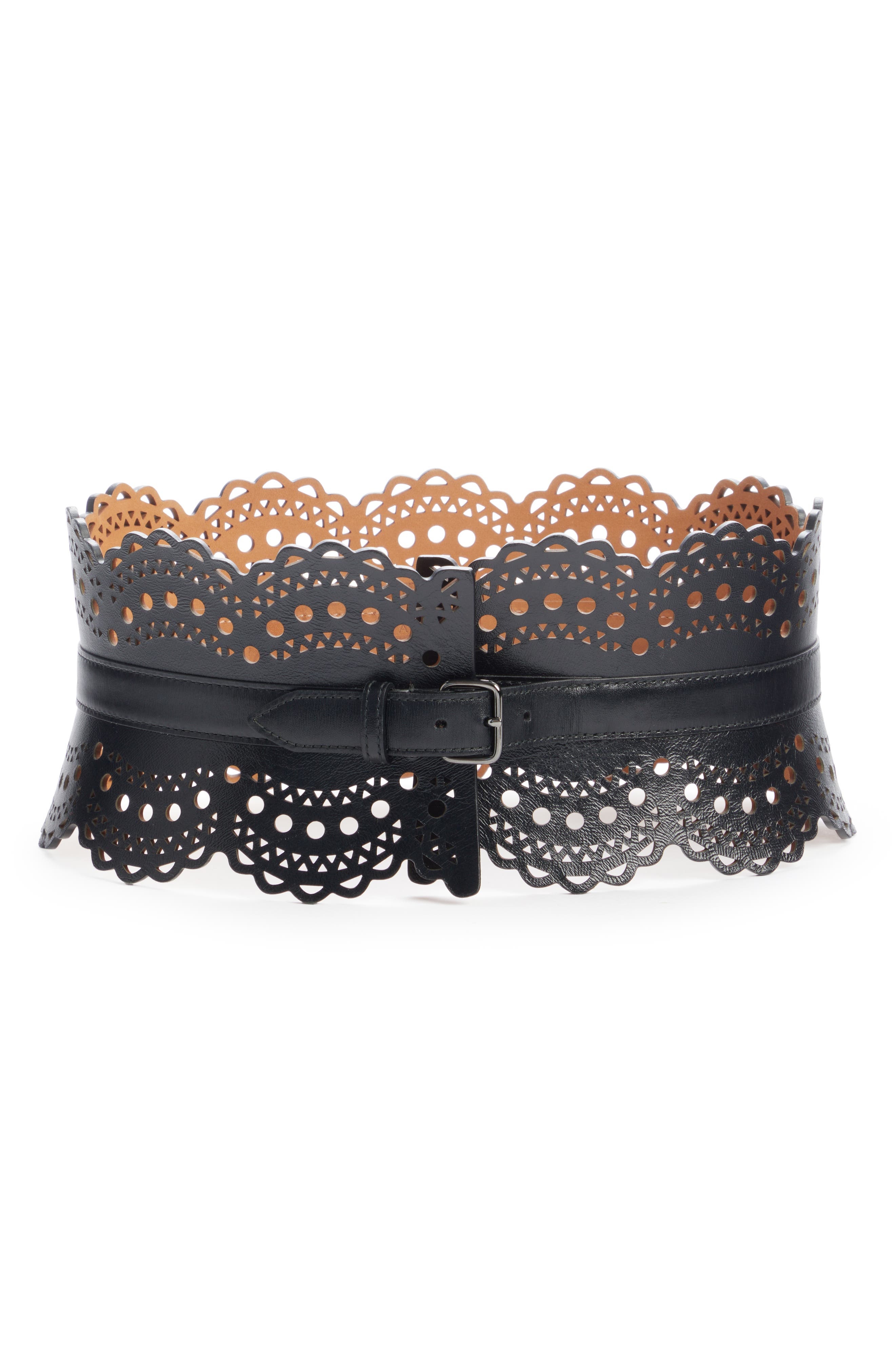 Lambskin Leather Wide Corset Belt - 1