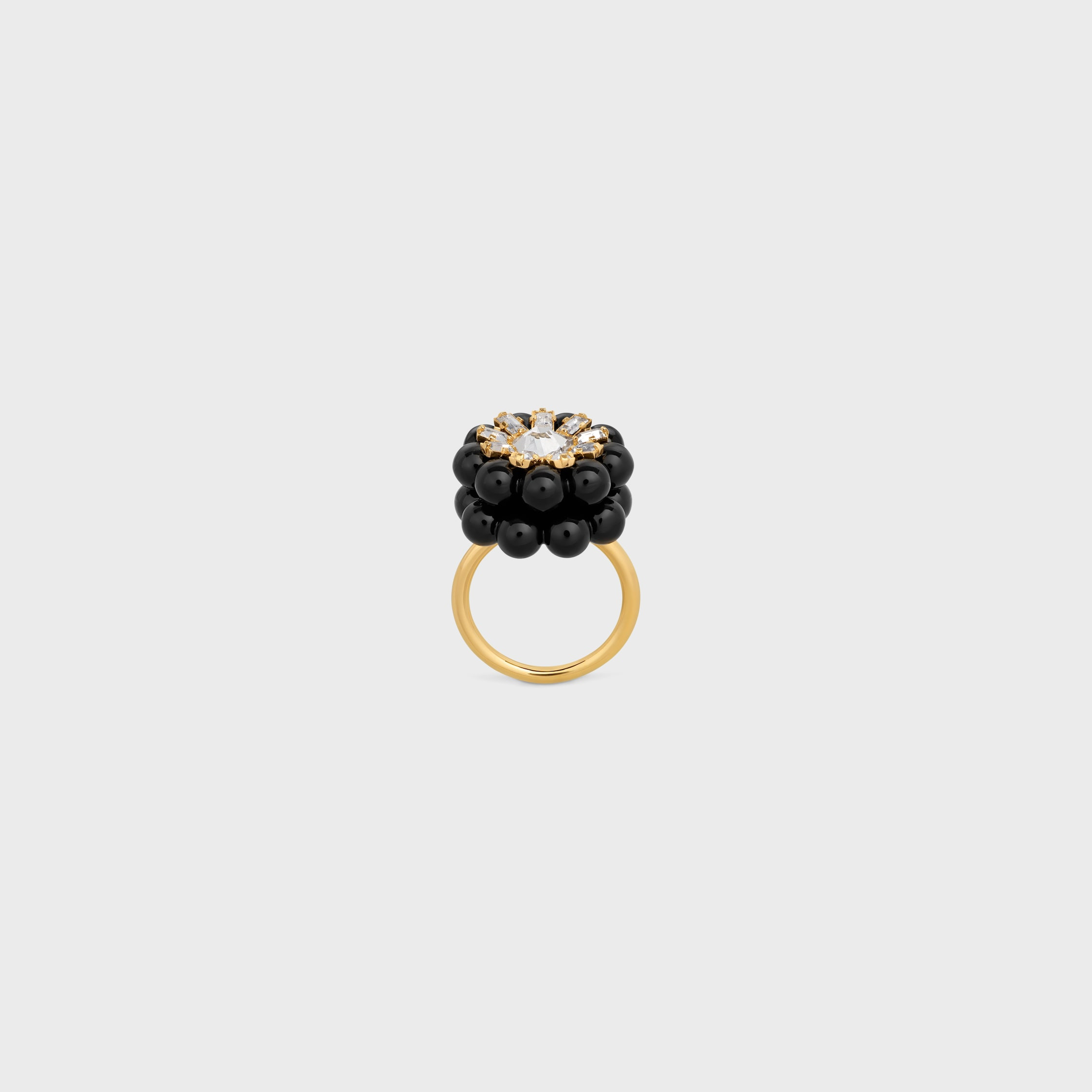 Celine Heirlooms Mûre Ring in Strass, Varnish and Brass with gold finish - 1