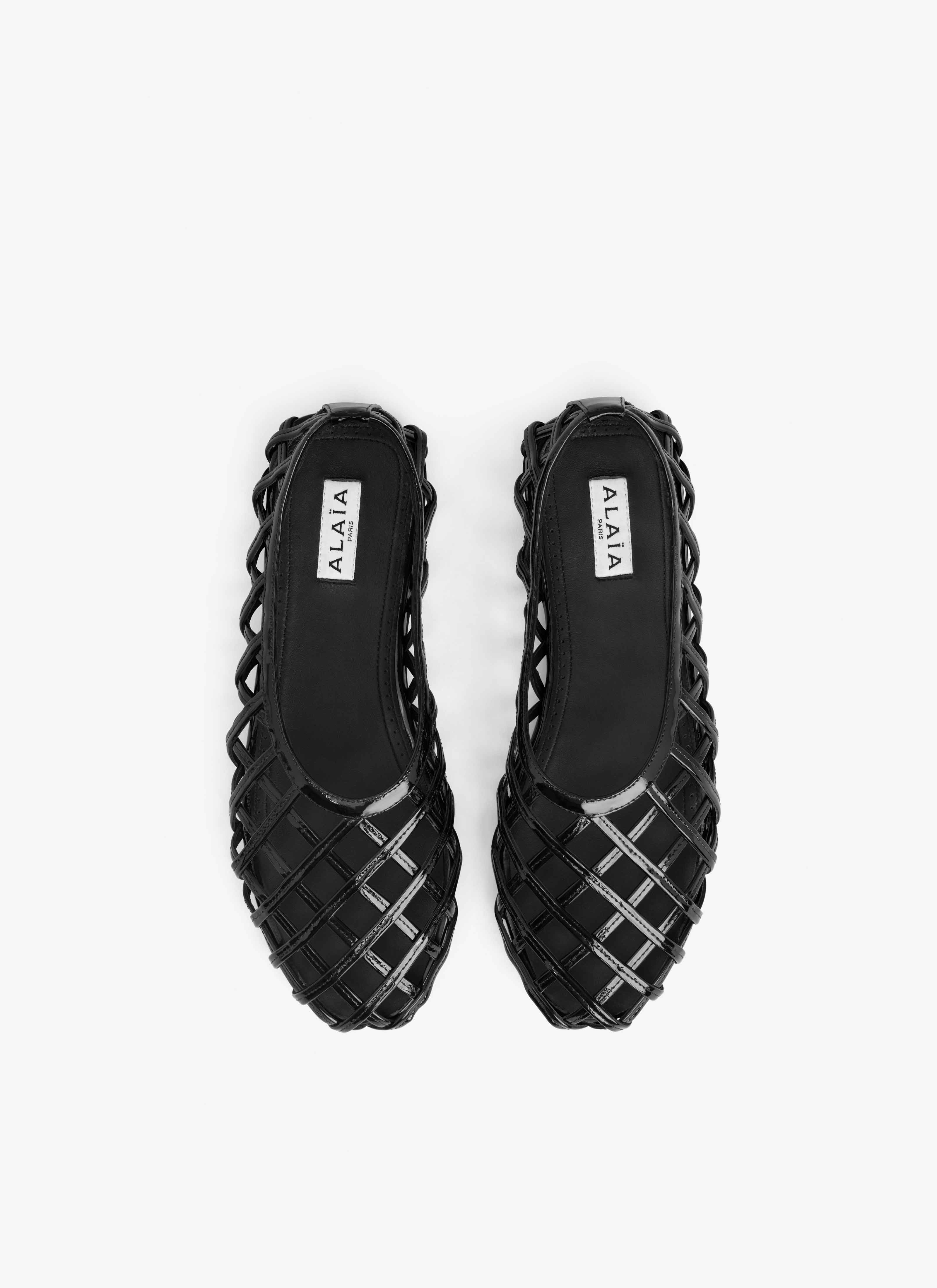 CAGE BALLET FLATS IN PATENT CALFSKIN - 4