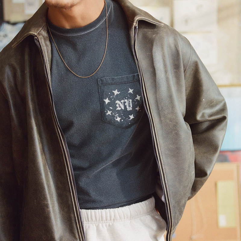 DUKE + DEXTER NY Washed Black Pocket T-Shirt outlook