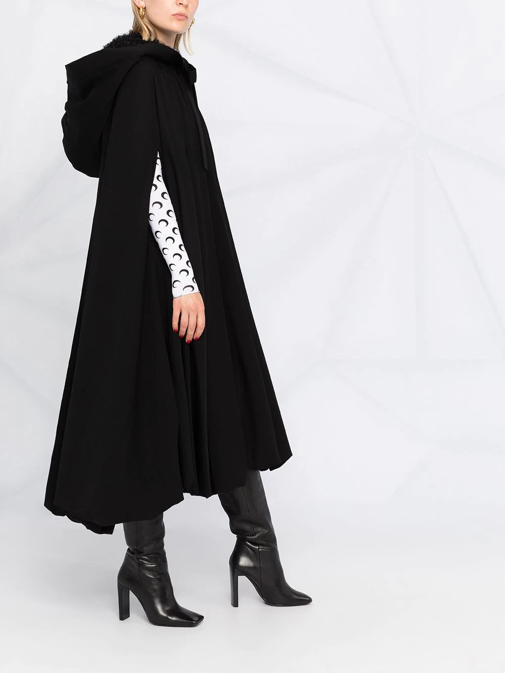 long hooded wool cape - 4