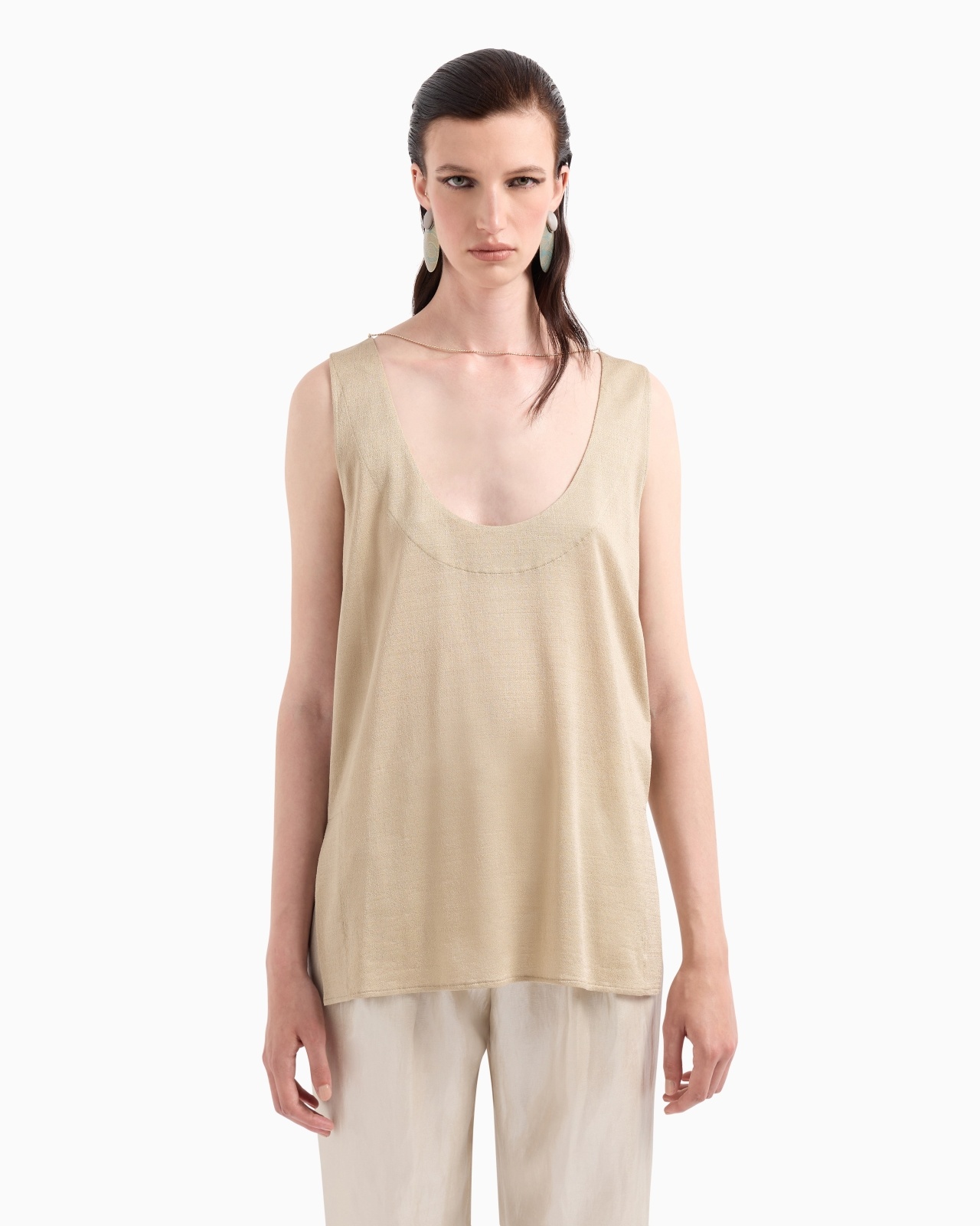 SHINY VISCOSE JERSEY TOP - 4