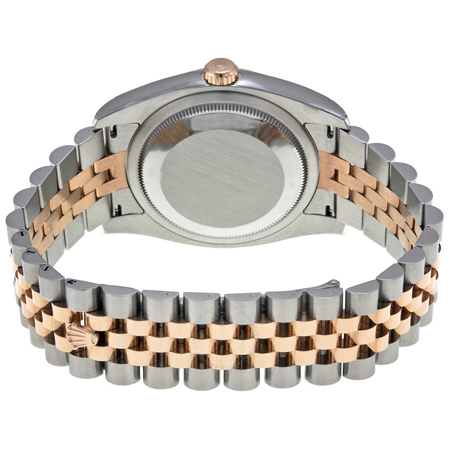 Rolex Oyster Perpetual Datejust 36 Black Dial Stainless Steel and 18K Everose Gold Jubilee Bracelet  - 3