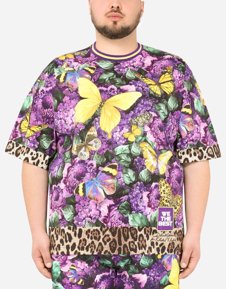 Cotton T-shirt with butterfly print - 7