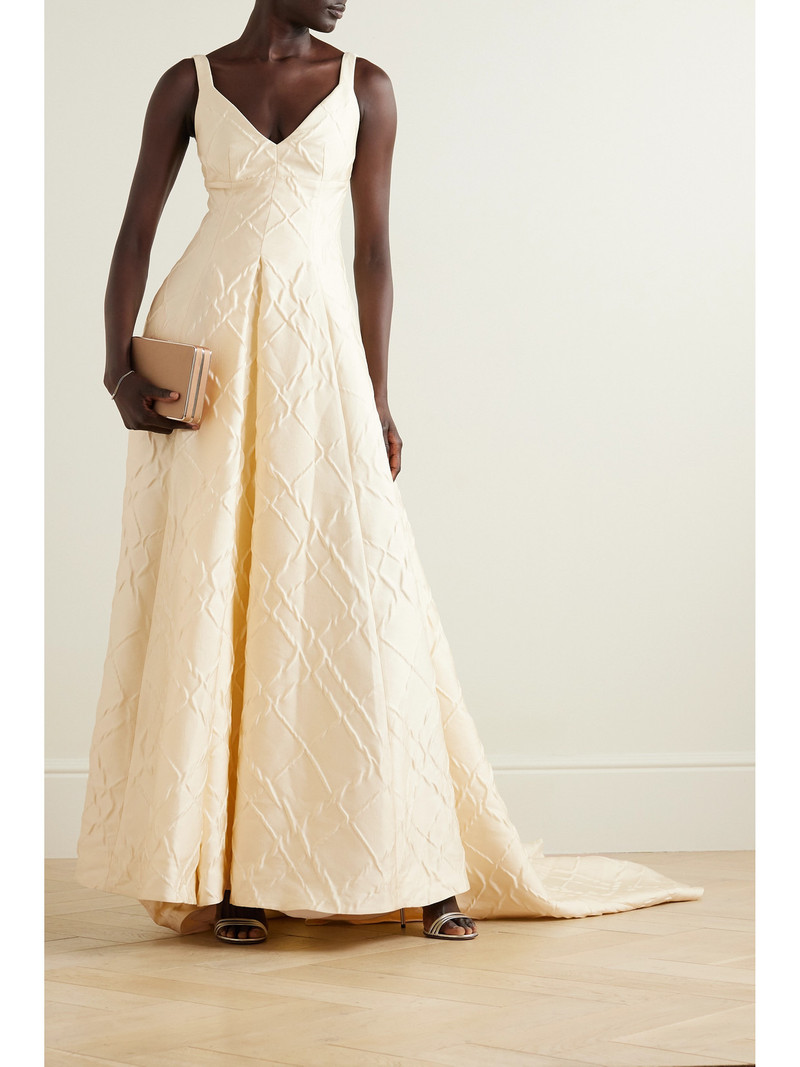 EMILIA WICKSTEAD Merise Pleated Cloqué Gown outlook