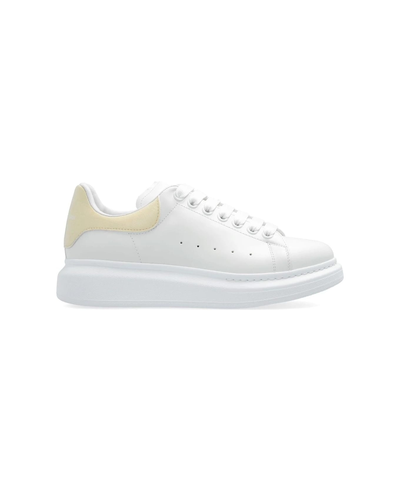 White Oversized Sneakers With Yellow Shiny Spoiler - 1