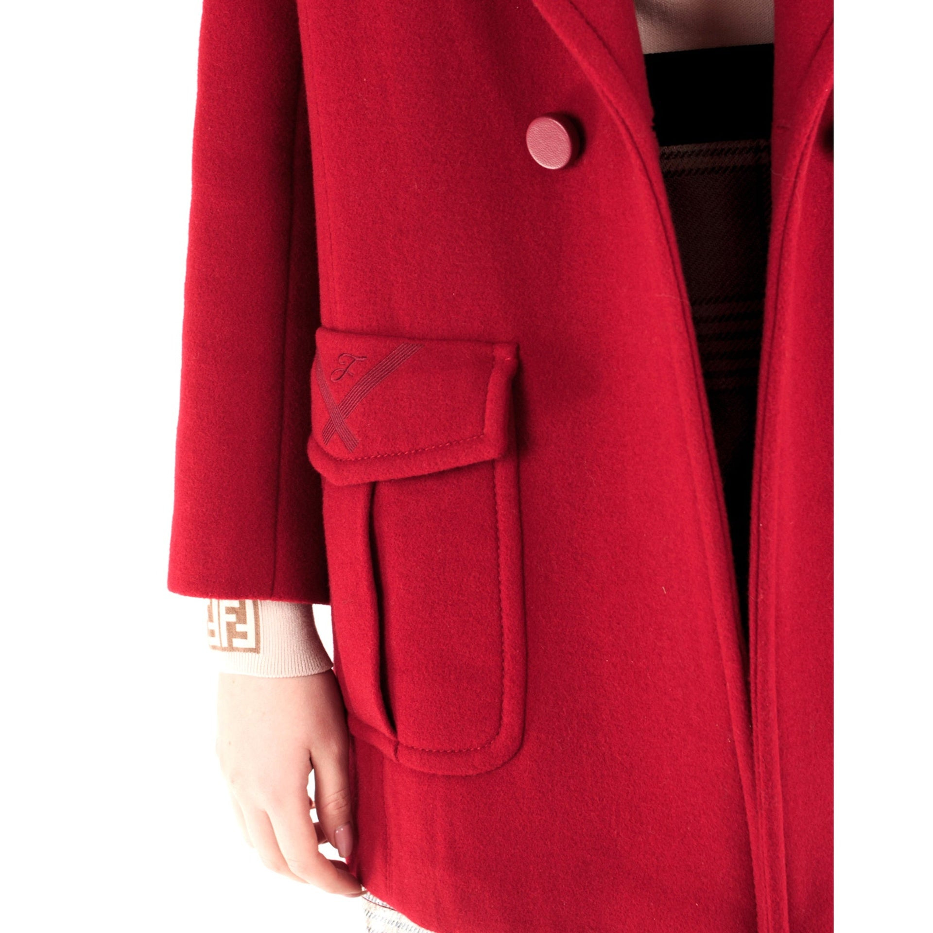 Fendi Fur Collar Wool Coat Women - 5