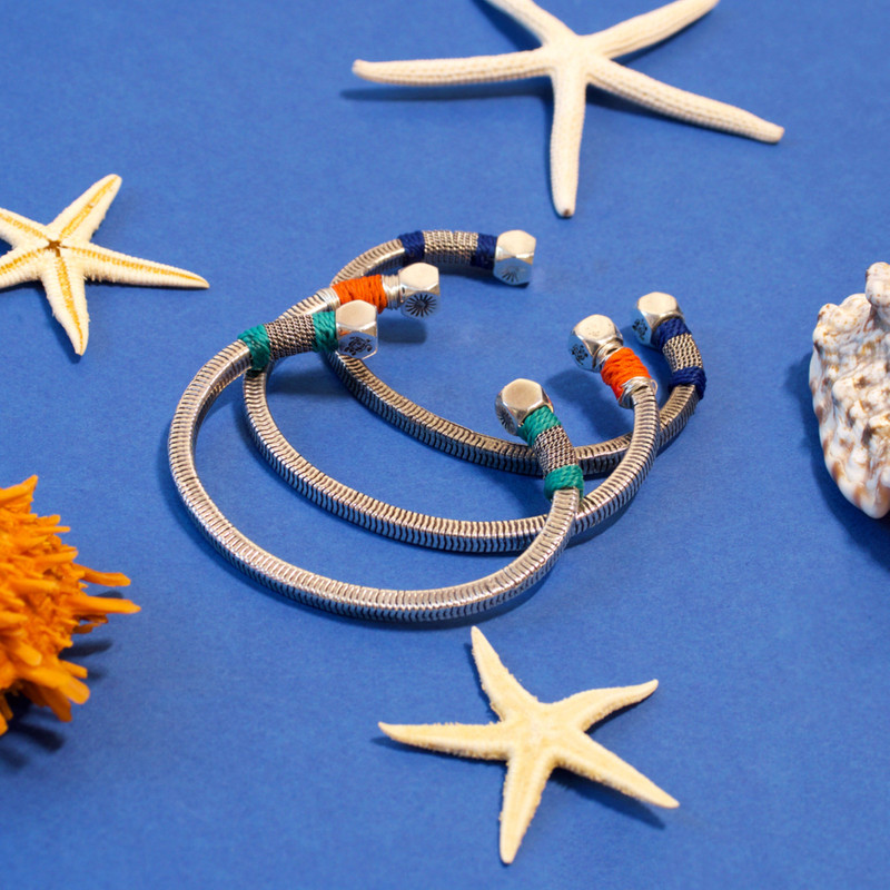 Men silvered Jonc Bracelet - Vilebrequin x Gas Bijoux 4