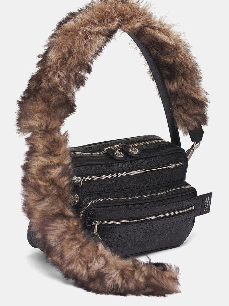 Acne Studios Leather Camero Fur Party Bag outlook