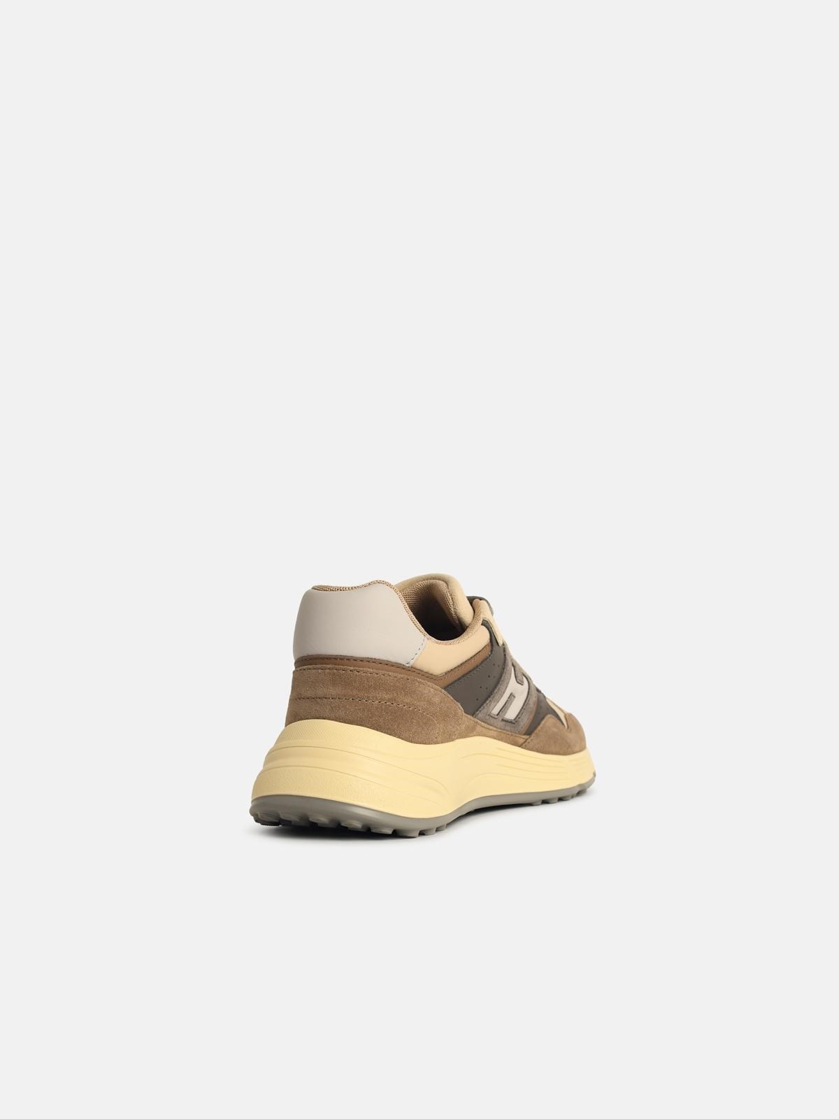'HYPERLIGHT' BROWN LEATHER SNEAKERS - 3