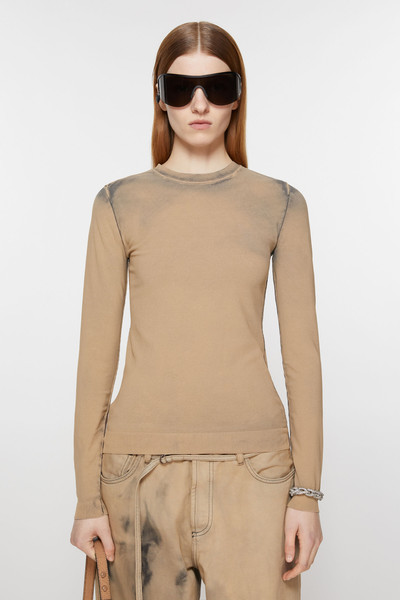 Acne Studios Long sleeve cut-out t-shirt - Desert beige outlook