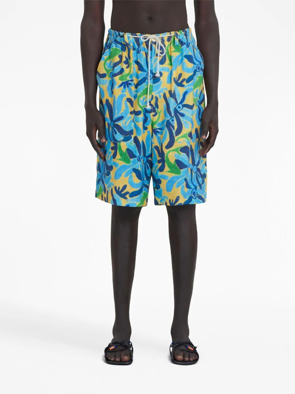 GRAPHIC-PRINT DROP-CROTCH SHORTS - 3