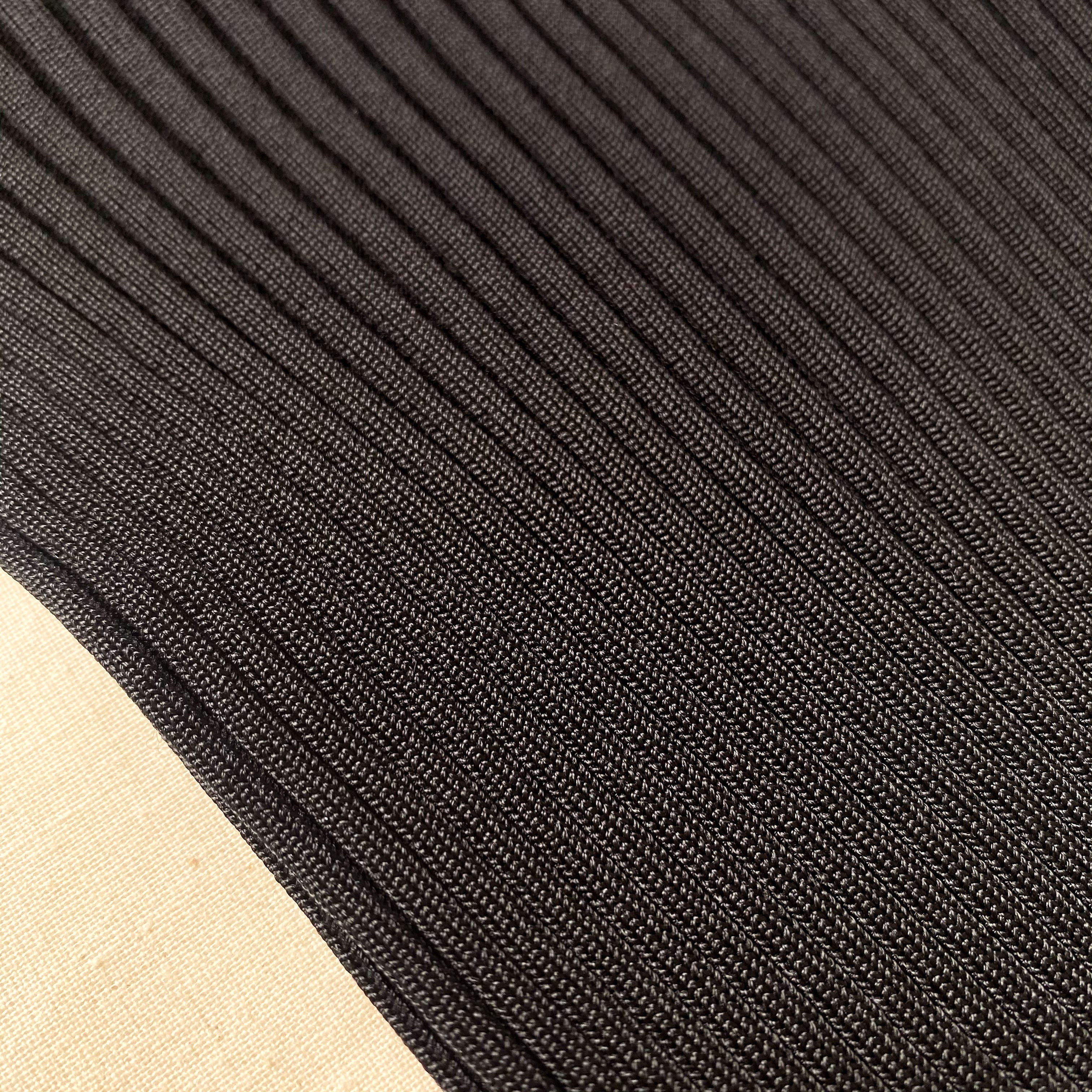 Black Ribbed Knit Cut Out Top - 5