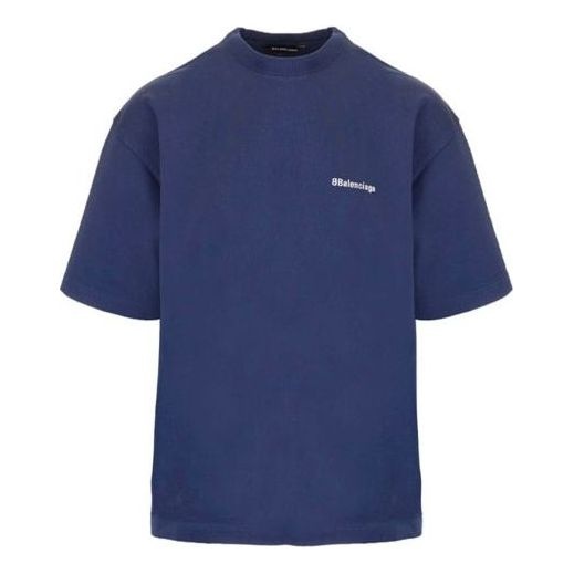 Men's Balenciaga SS21 Retro Short Sleeve Blue 612966TJV874866 - 1
