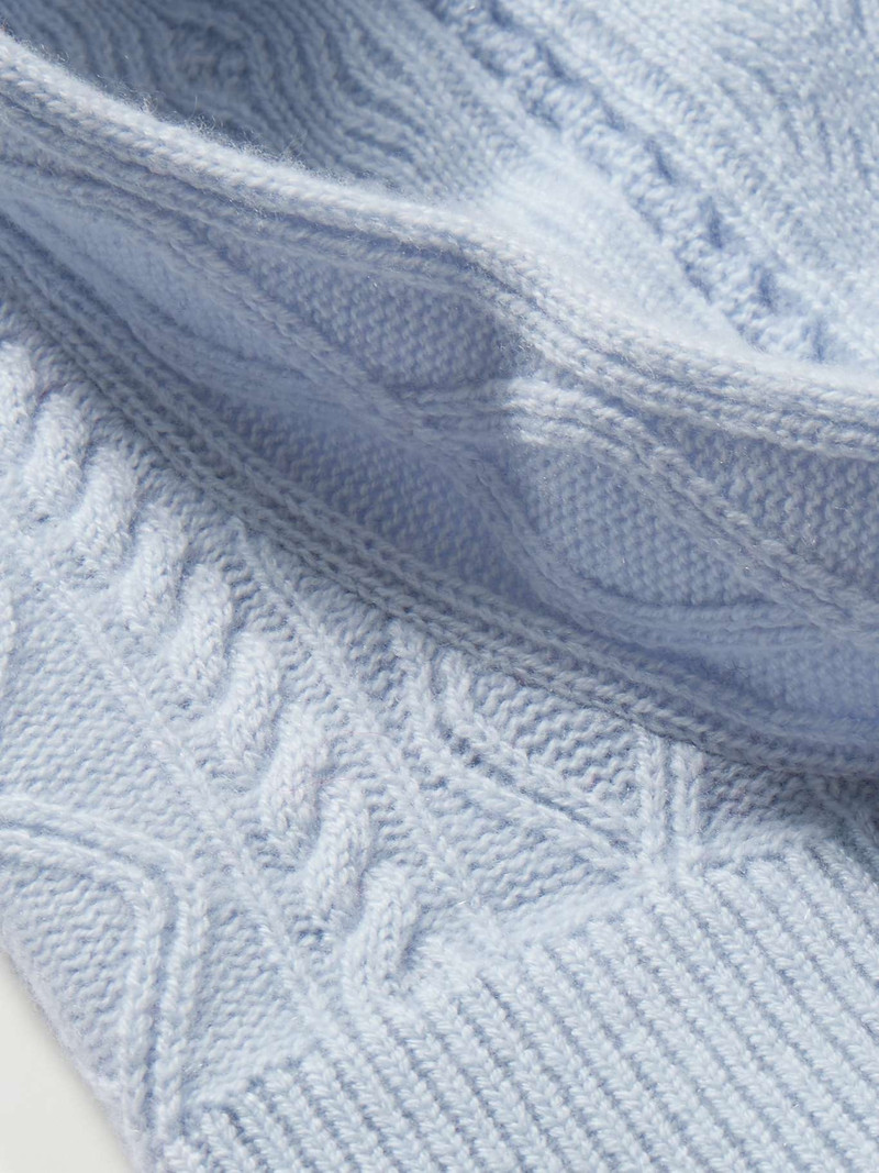 GUEST IN RESIDENCE Cable-knit wool and cashmere-blend balaclava Sky blue outlook
