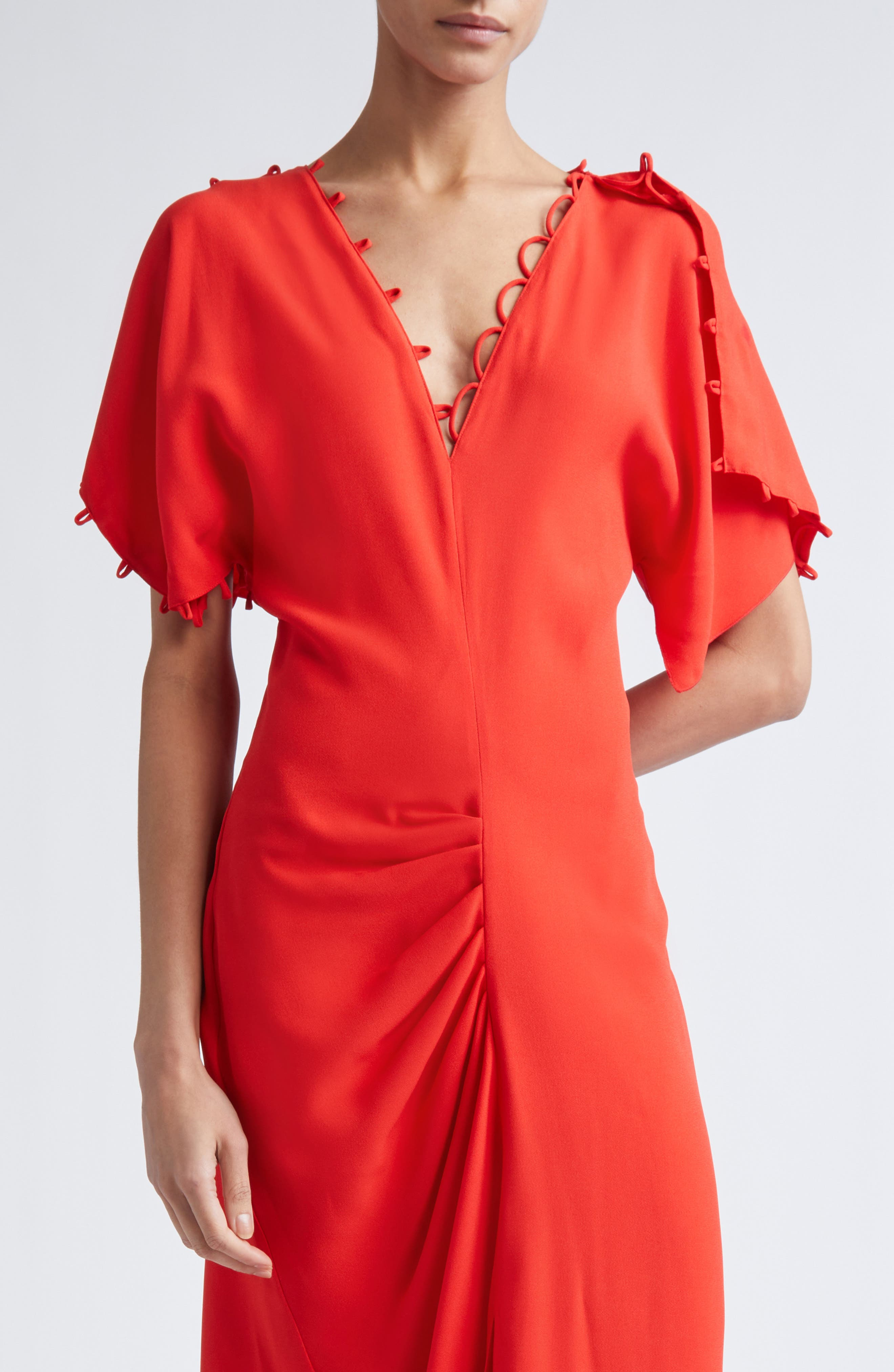 Victoria Beckham Rouleau Trim Draped in Cayenne at Nordstrom - 4