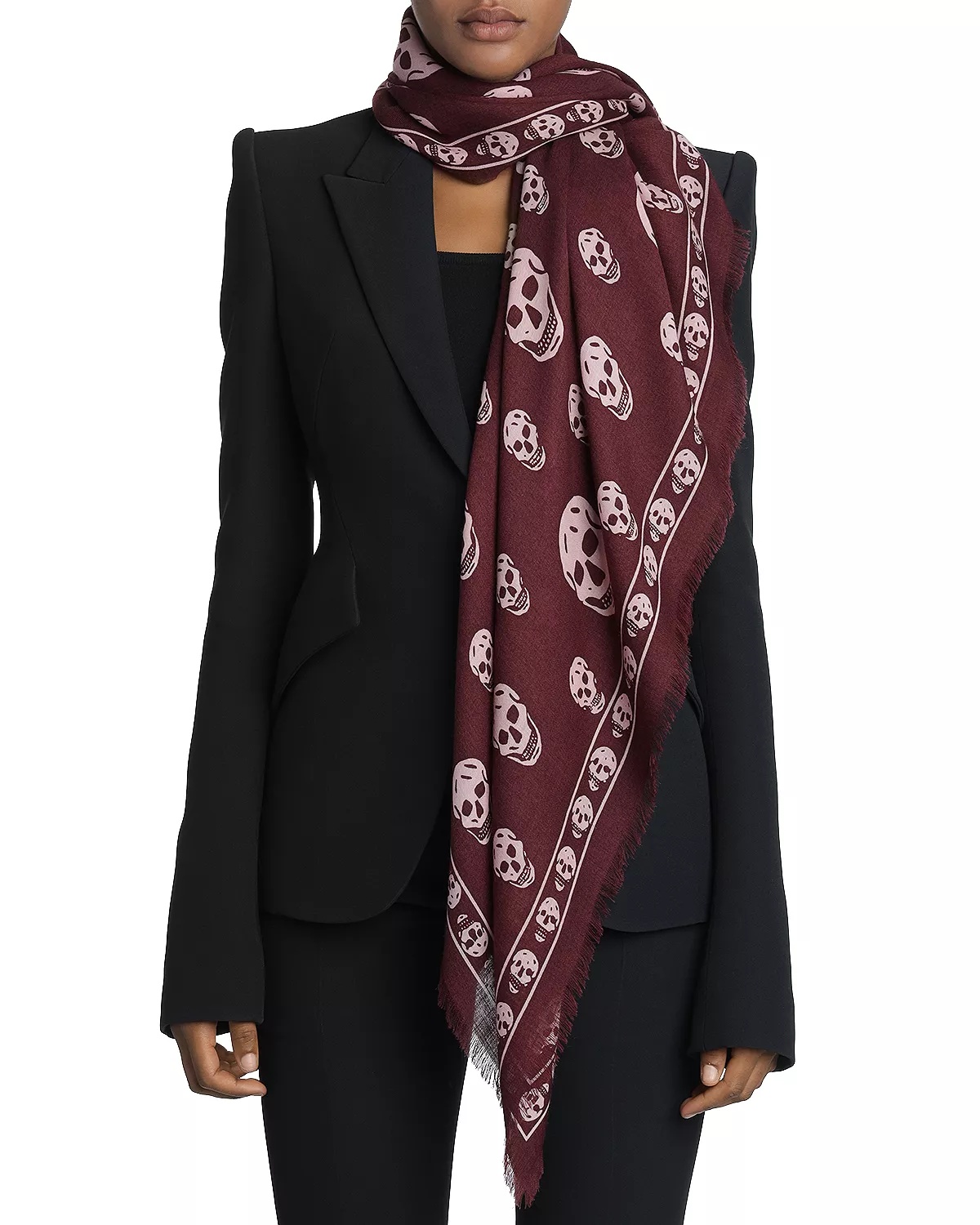 Classic Skull Wool Scarf - 2