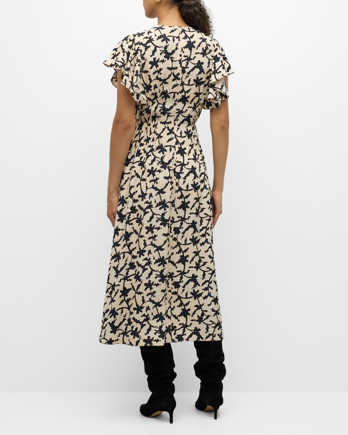 Anais Printed A-Line Midi Dress - 4