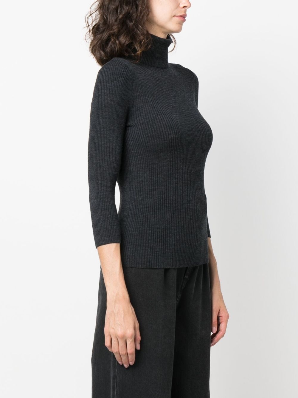 ribbed-knit roll-neck knitted top - 3