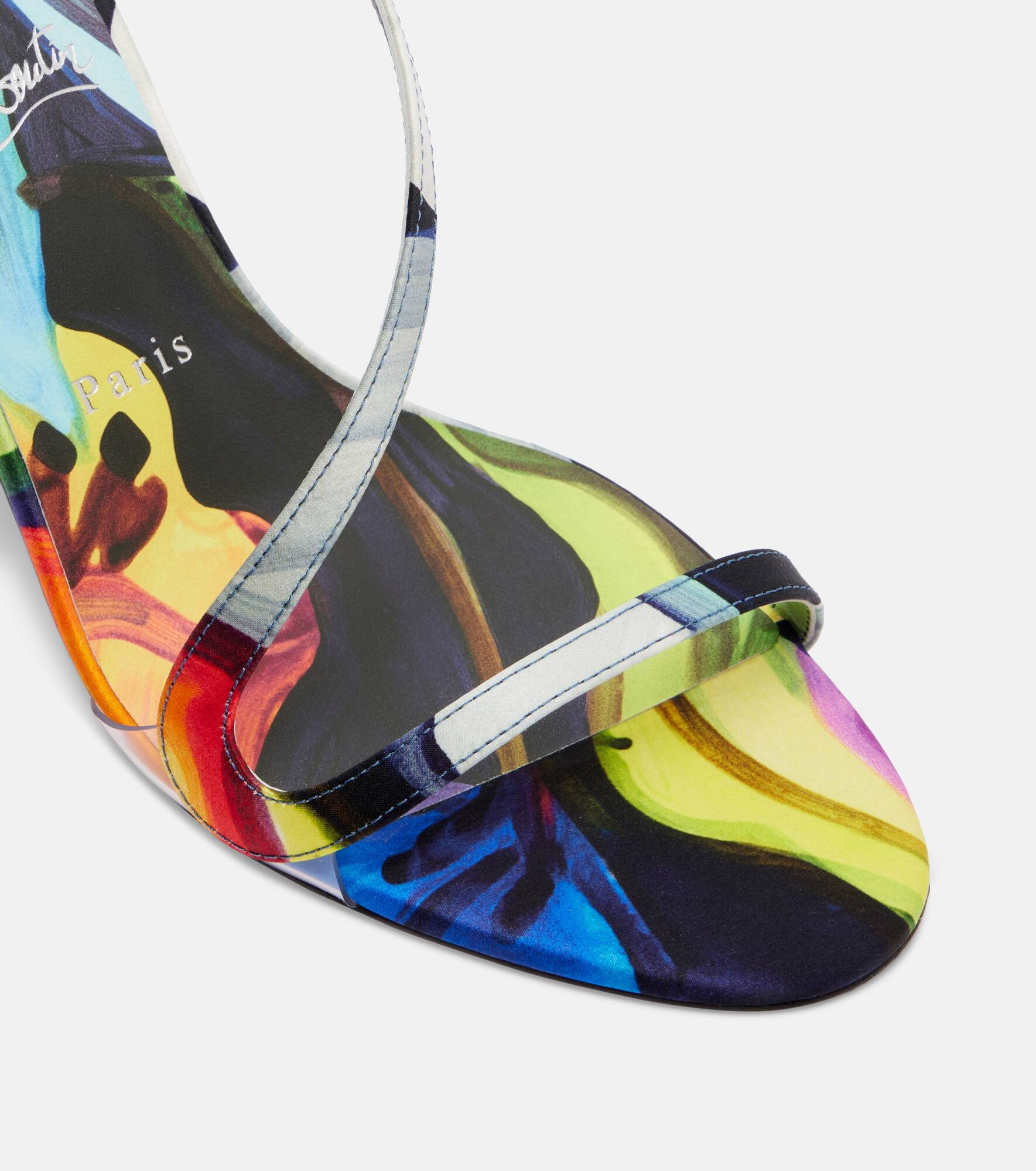 Rosa Z 80 printed satin sandals - 5