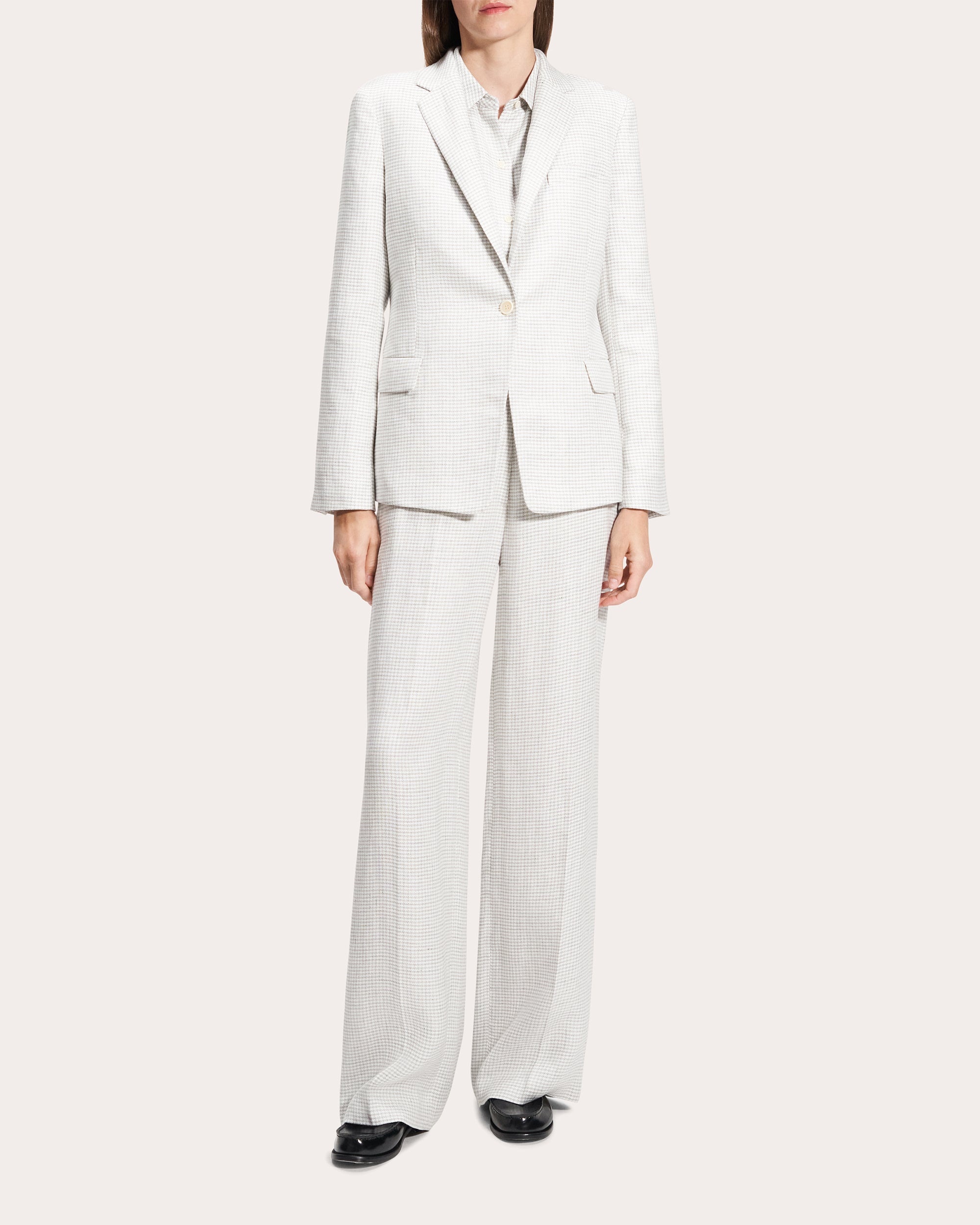 Houndstooth Linen Slim-Fit Blazer - 5