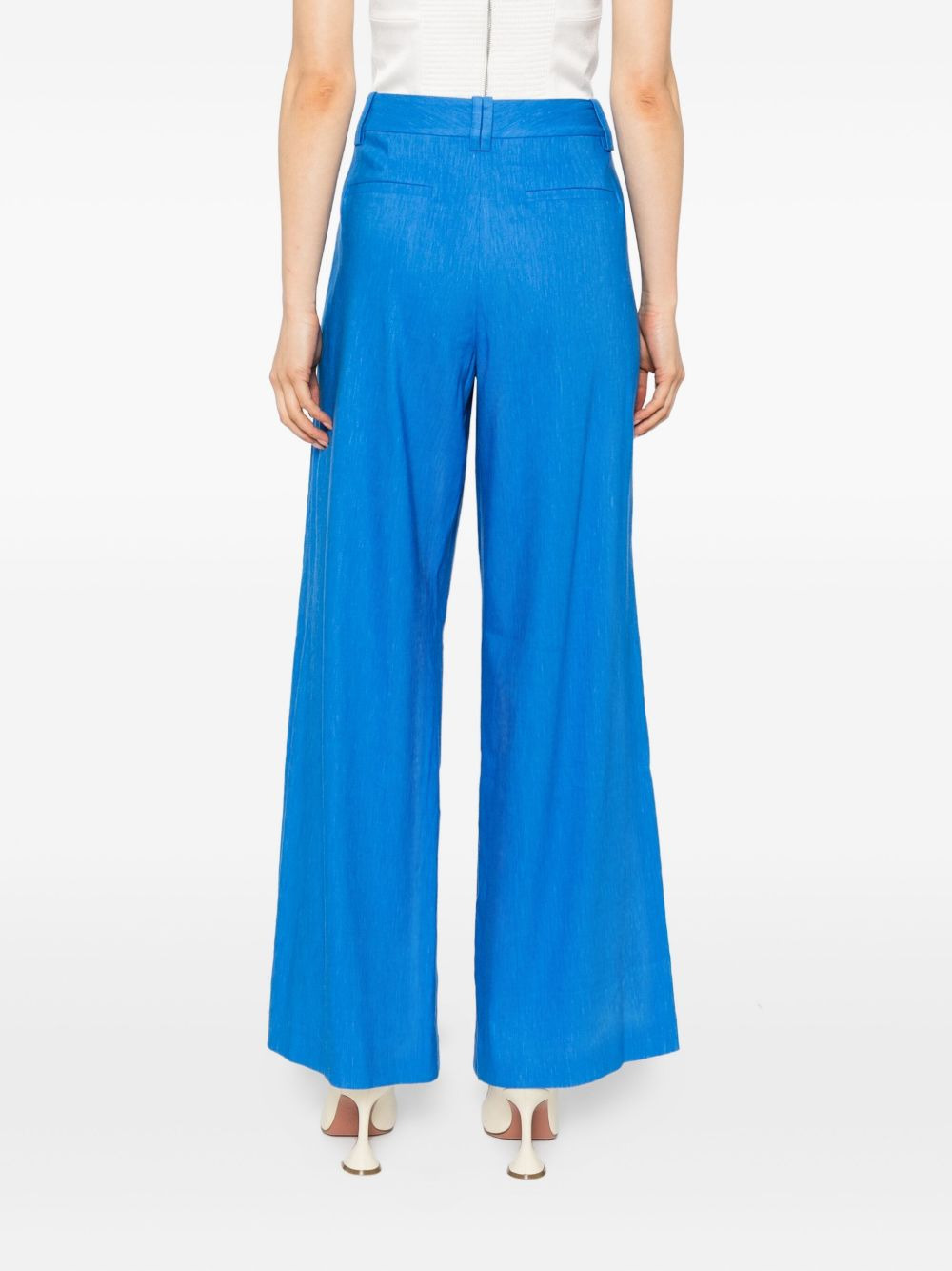 pleated wide-leg trousers - 4