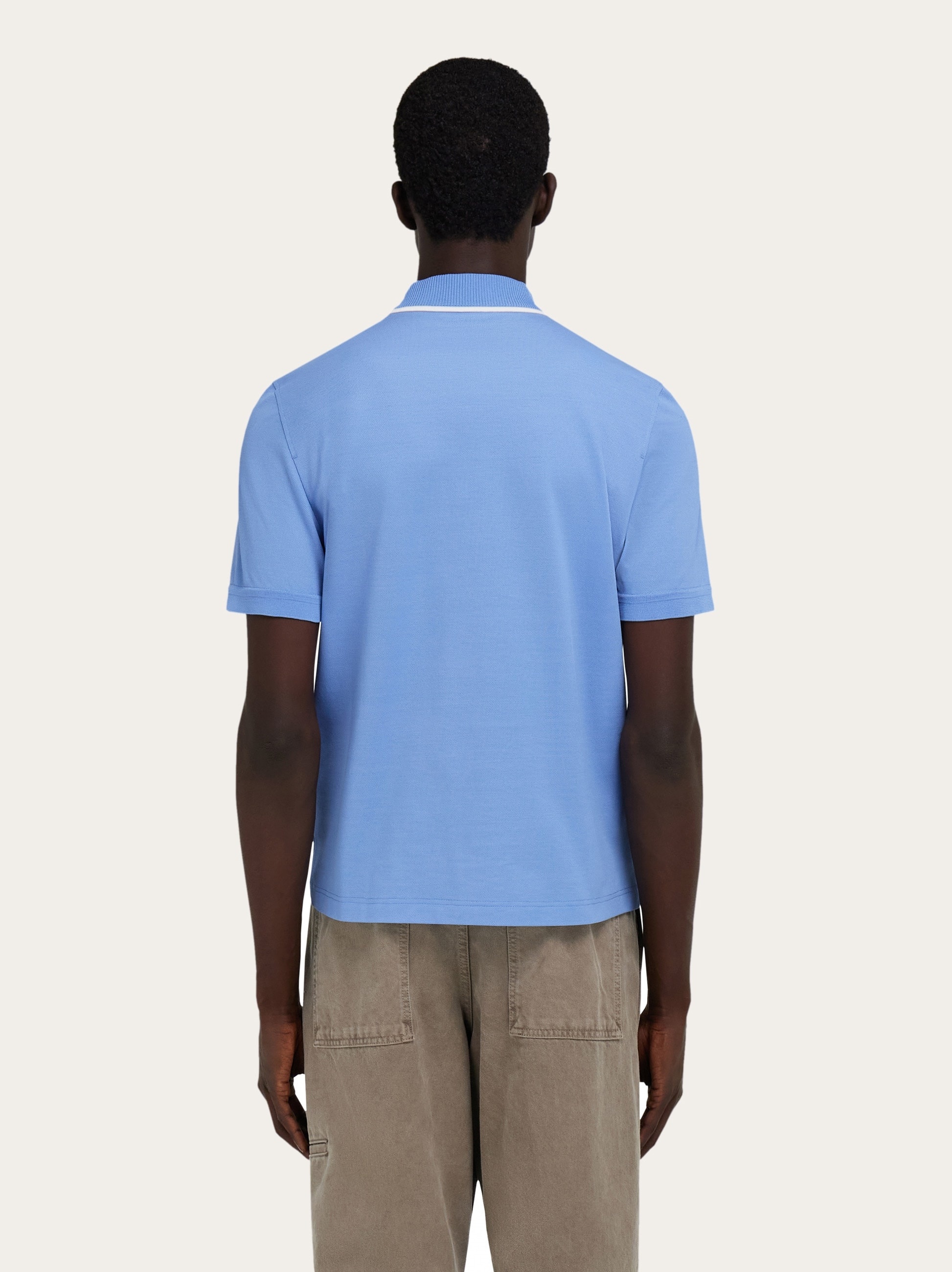 Cotton polo shirt with zip closure - 3