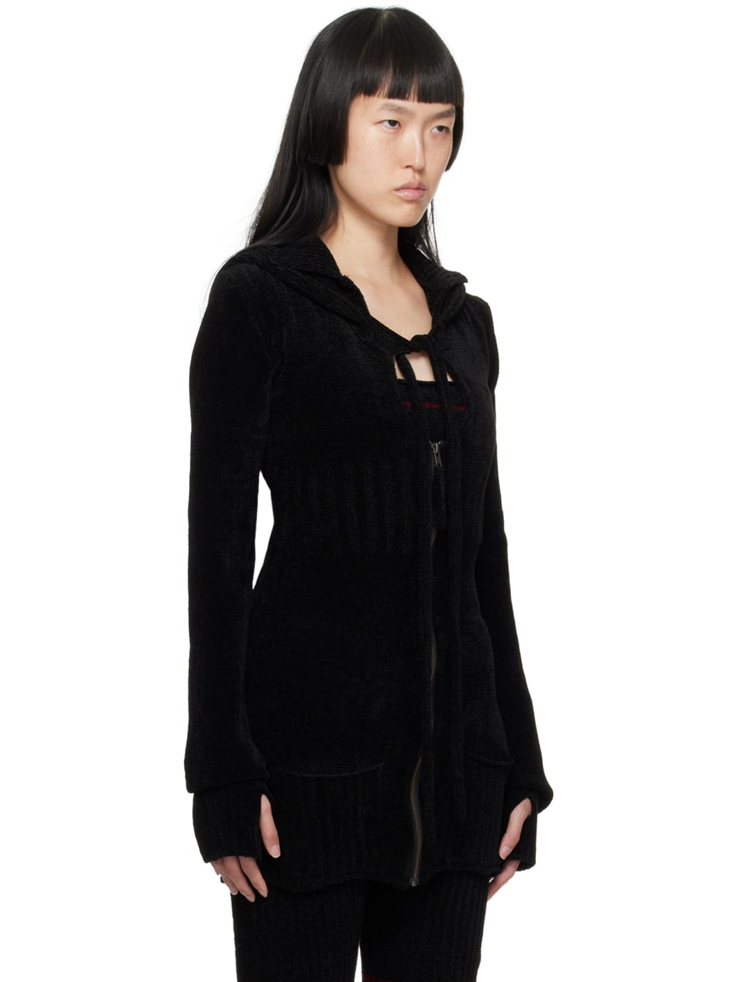 Black Extended Cardigan - 2