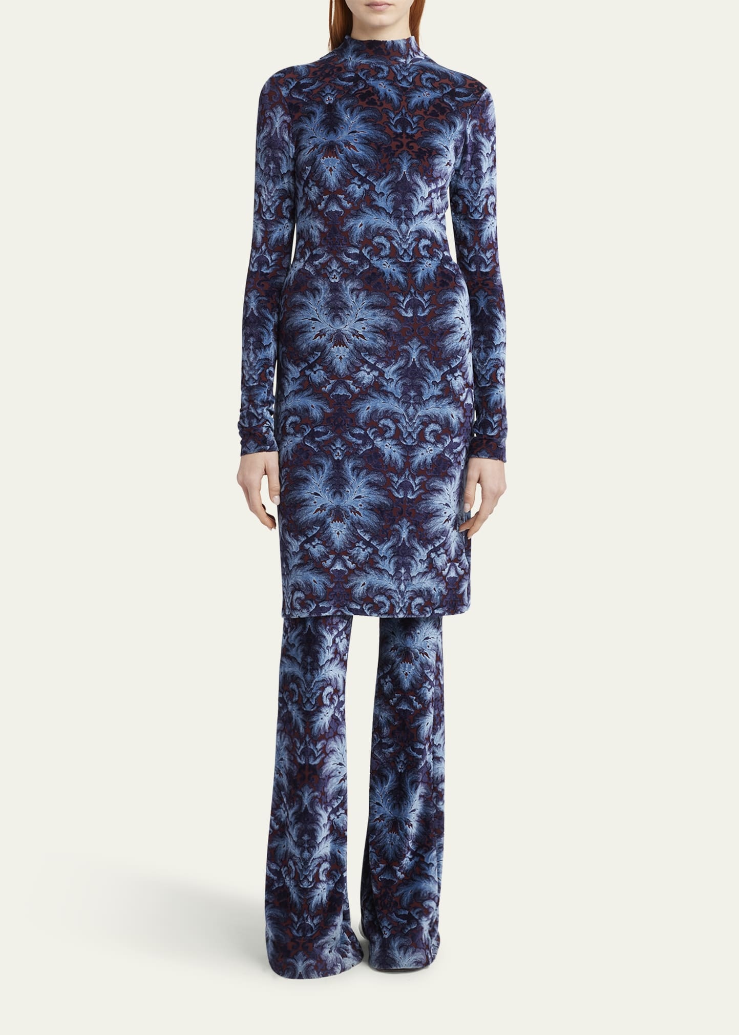 Long-Sleeve Midi Dress - 2