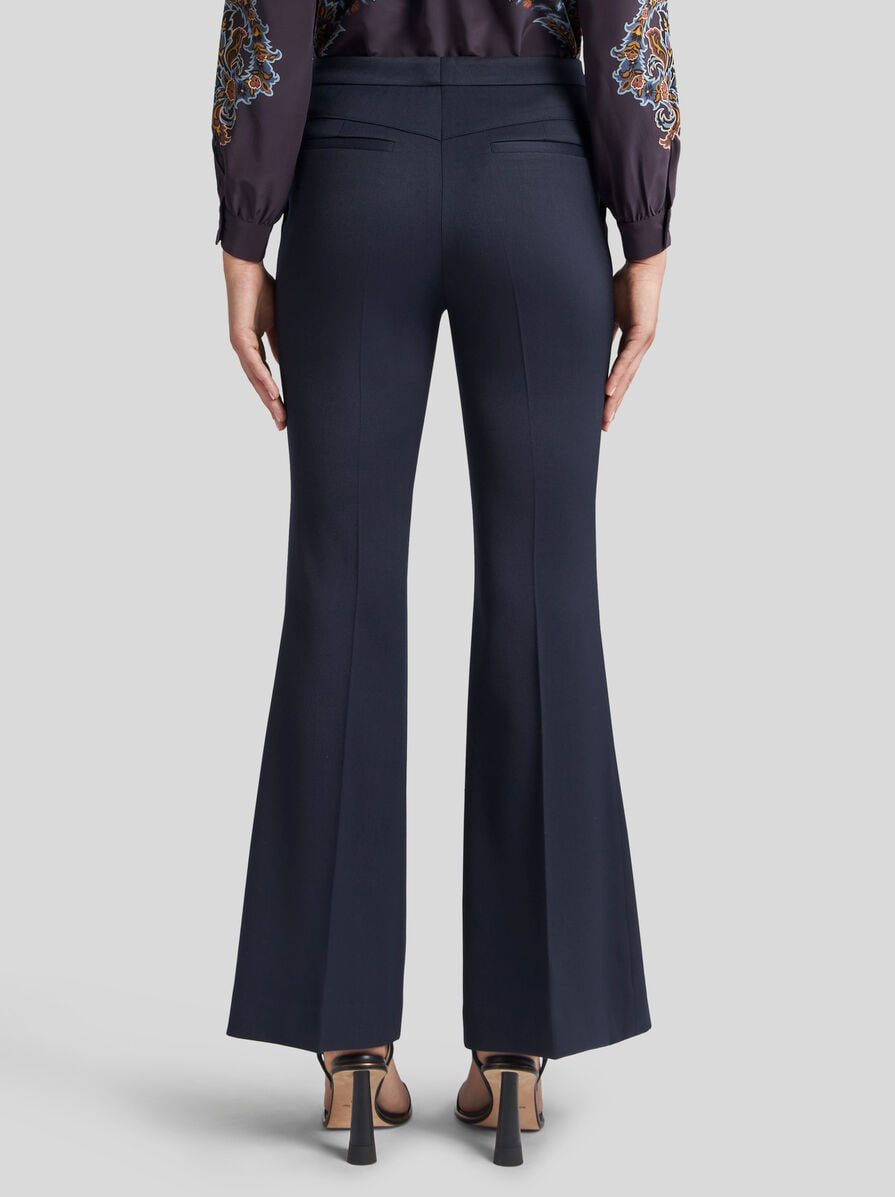 FLARED STRETCH GABARDINE TROUSERS - 4