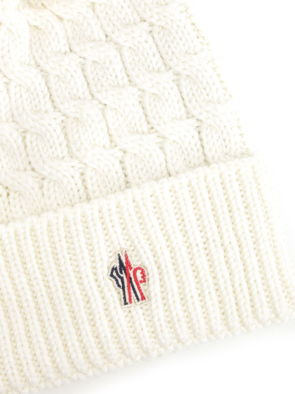 Knitted Wool Pom Pom Hat Hats White - 2