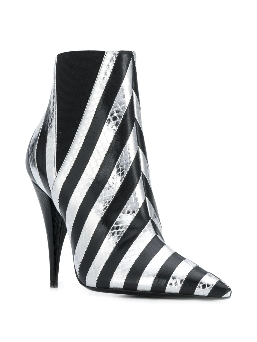 Kiki snakeskin effect striped boots - 2