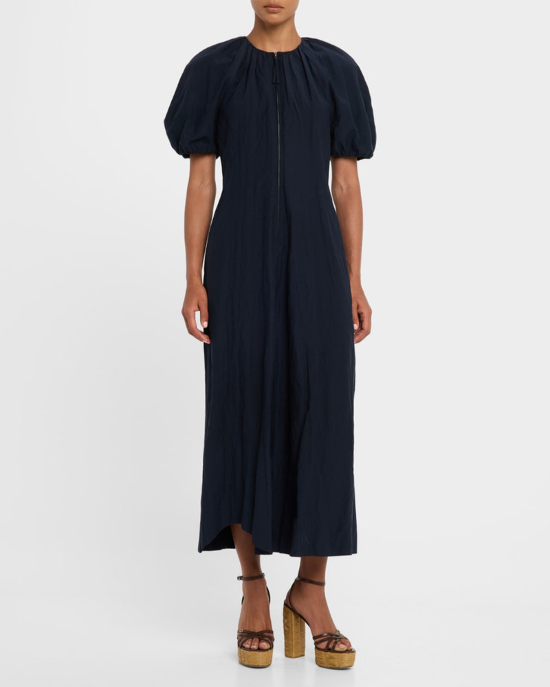 APIECE APART Neli Blouson-Sleeve Ruched Maxi Dress outlook