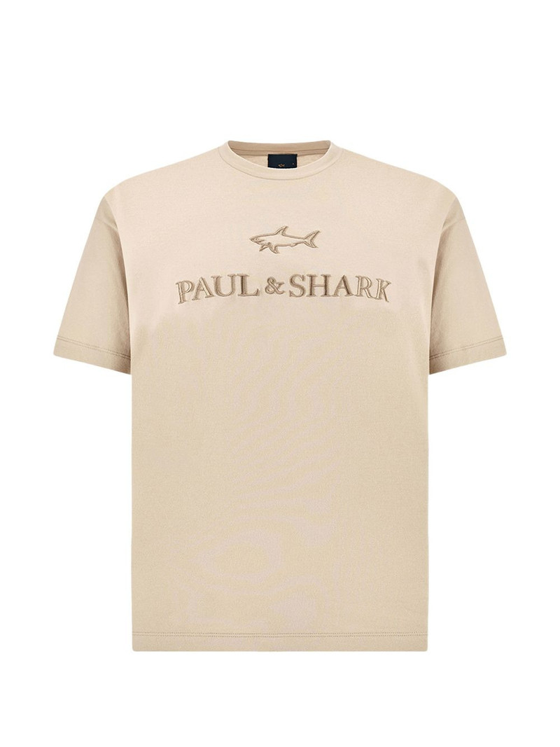 logo-embroidered cotton jersey T-shirt 1