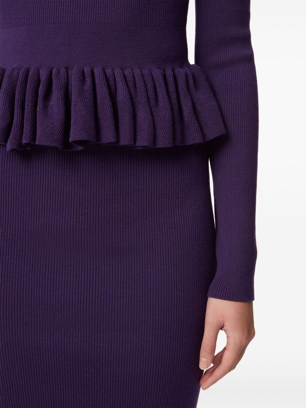 ruffle-detailing wool-blend top - 5