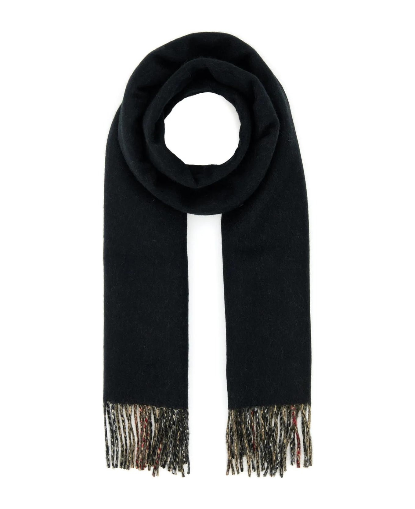 Black Cashmere Reversible Scarf - 1