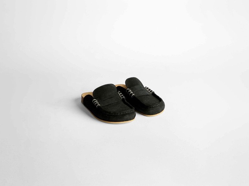 JW Anderson WOMENS STITCH LOAFER MULES IN BLACK outlook