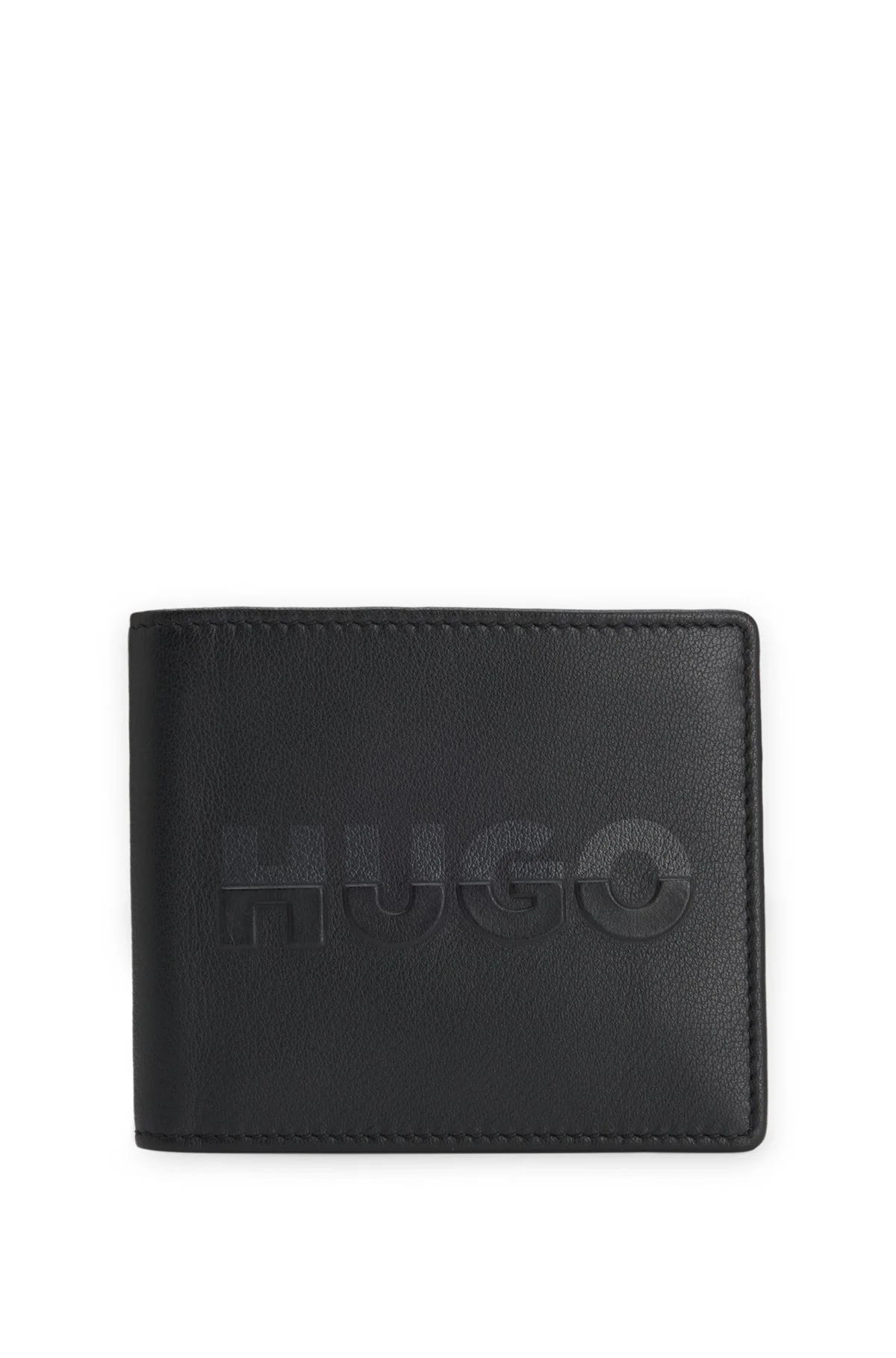 MATTE-LEATHER WALLET WITH SPLIT LOGO - 1