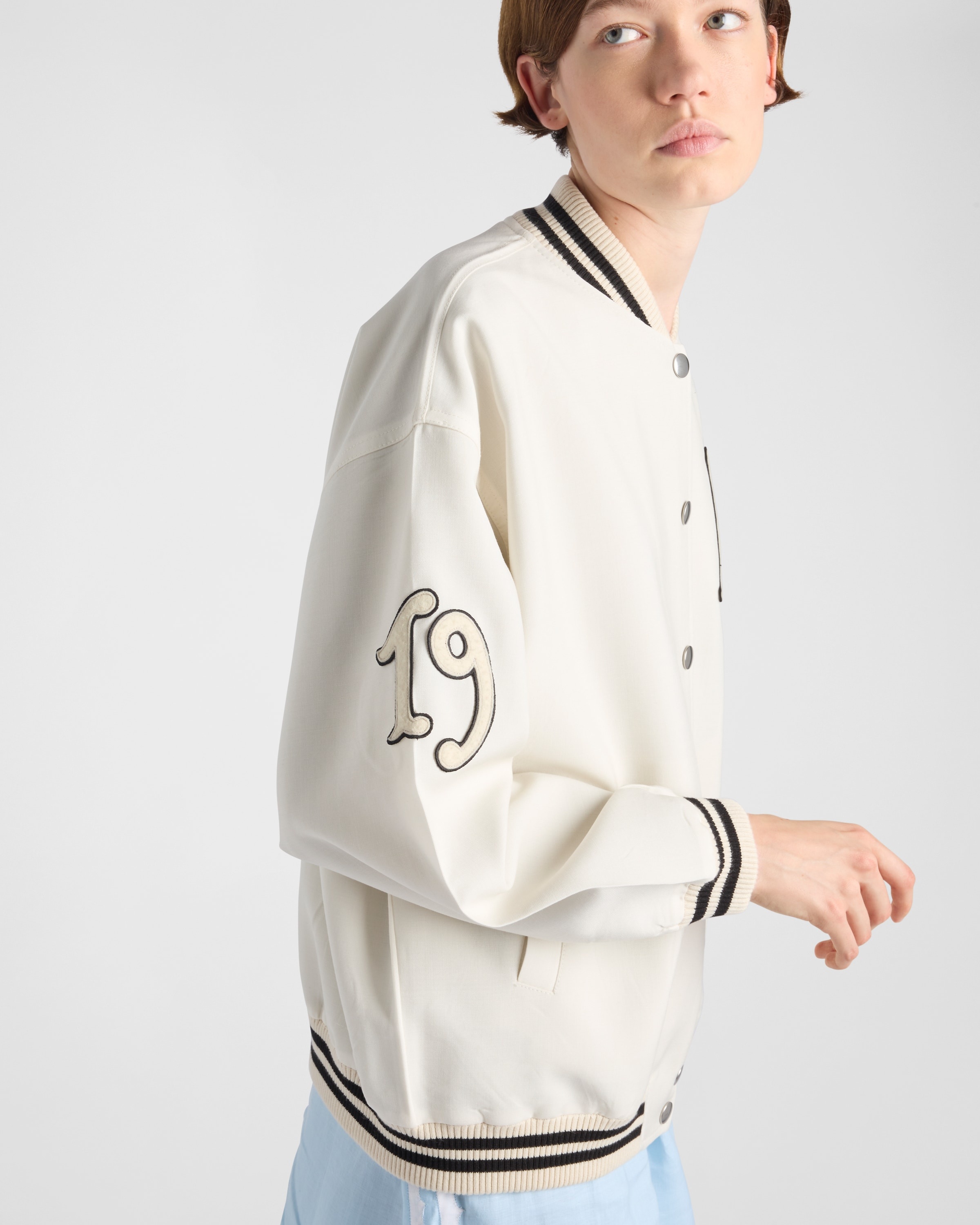 Kid mohair bomber jacket with patches - 6
