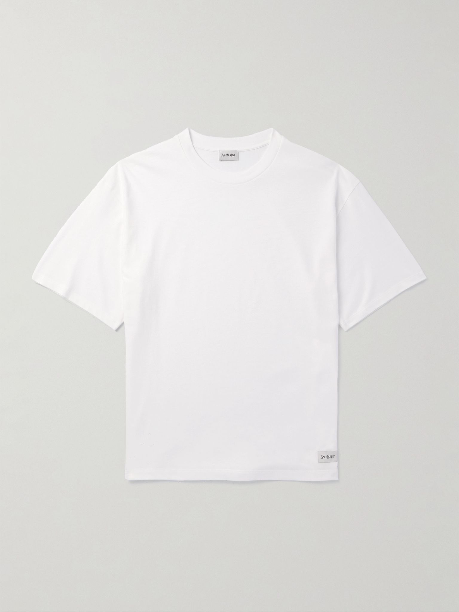 Logo-Appliquéd Cotton and Modal-Blend Jersey T-Shirt White - 1