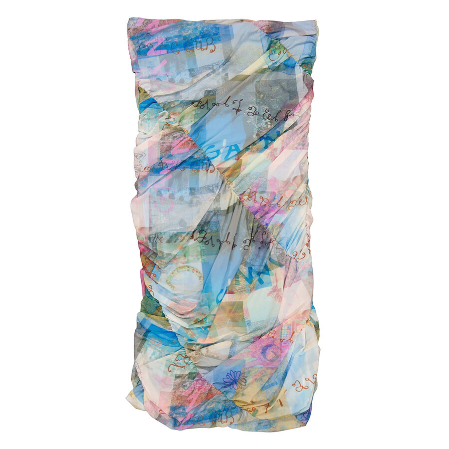 Ganni Ladies Wild Orchid Wild Orchid-Print Ruched Midi Skirt - 5
