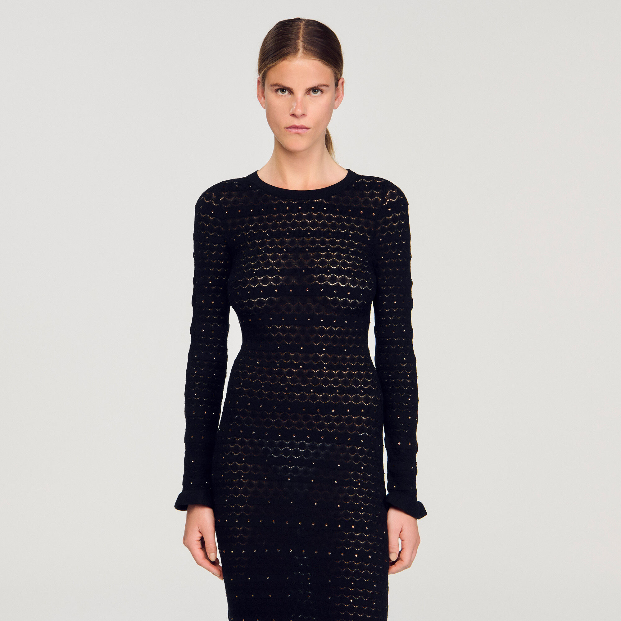 RHINESTONE KNIT MAXI DRESS - 4