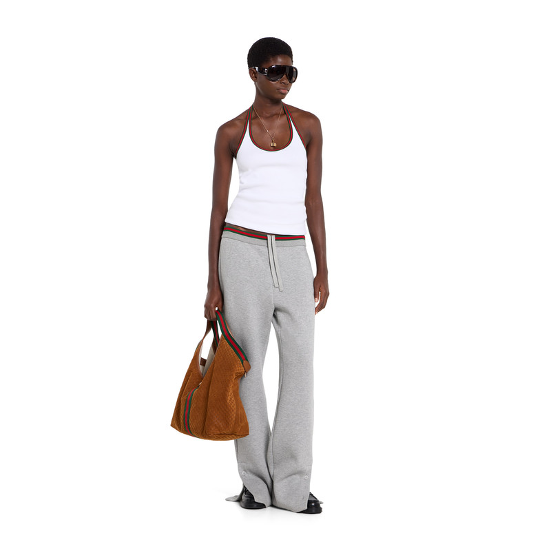 GUCCI Cotton jersey leisure pants with Web outlook