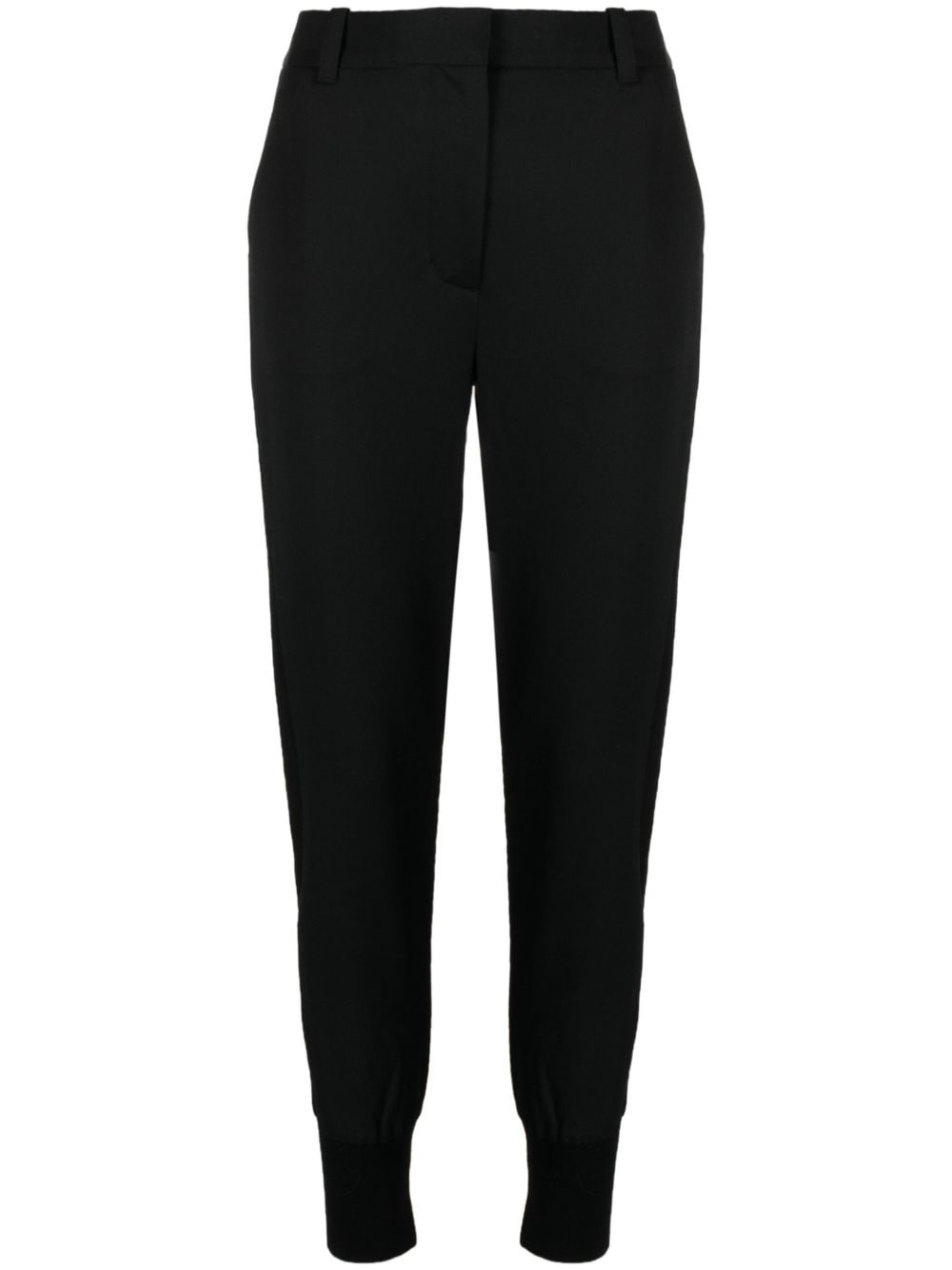 mid-rise wool tapered trousers - 1