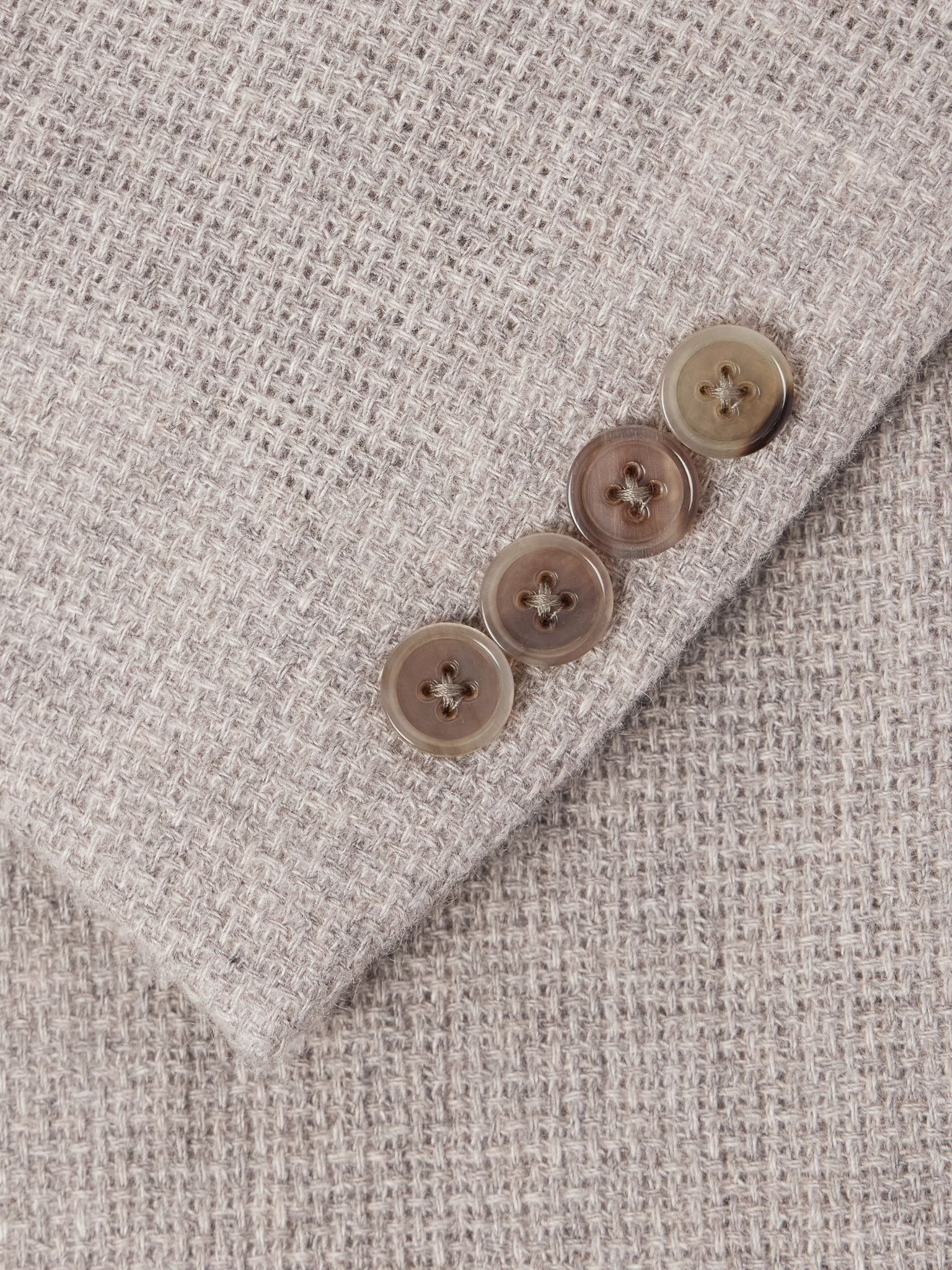 Hadley Slim-Fit Basketweave Cashmere Blazer Gray - 5